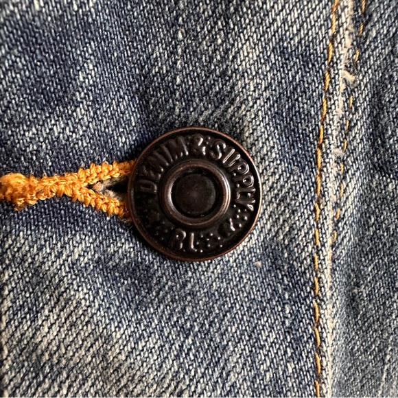 Denim & Supply Ralph Lauren Distressed Blue Denim Vest Embroidered Boho Festival - Picture 7 of 9